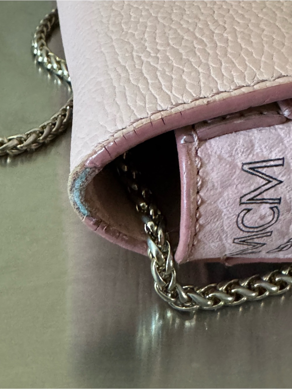 MCM Pink Visetos Leather Crossbody with Gold-Tone Lock - Picture 6 of 8